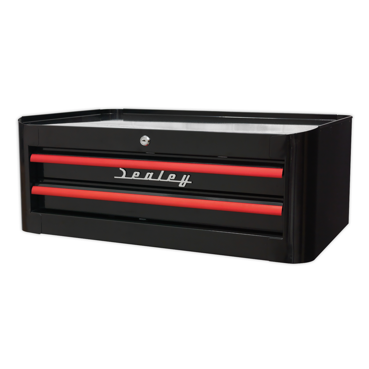 Sealey Tool Mid Box 2 Drawers Retro Style Black W/ Red Drawer Pulls AP28102BR