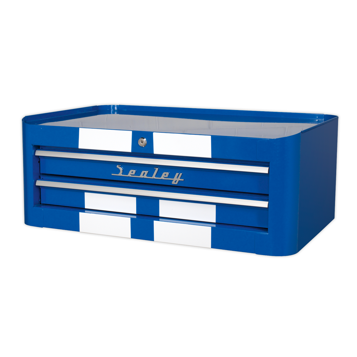 Sealey Tool Mid Box 2 Drawers Retro Style Blue With White Stripes AP28102BWS