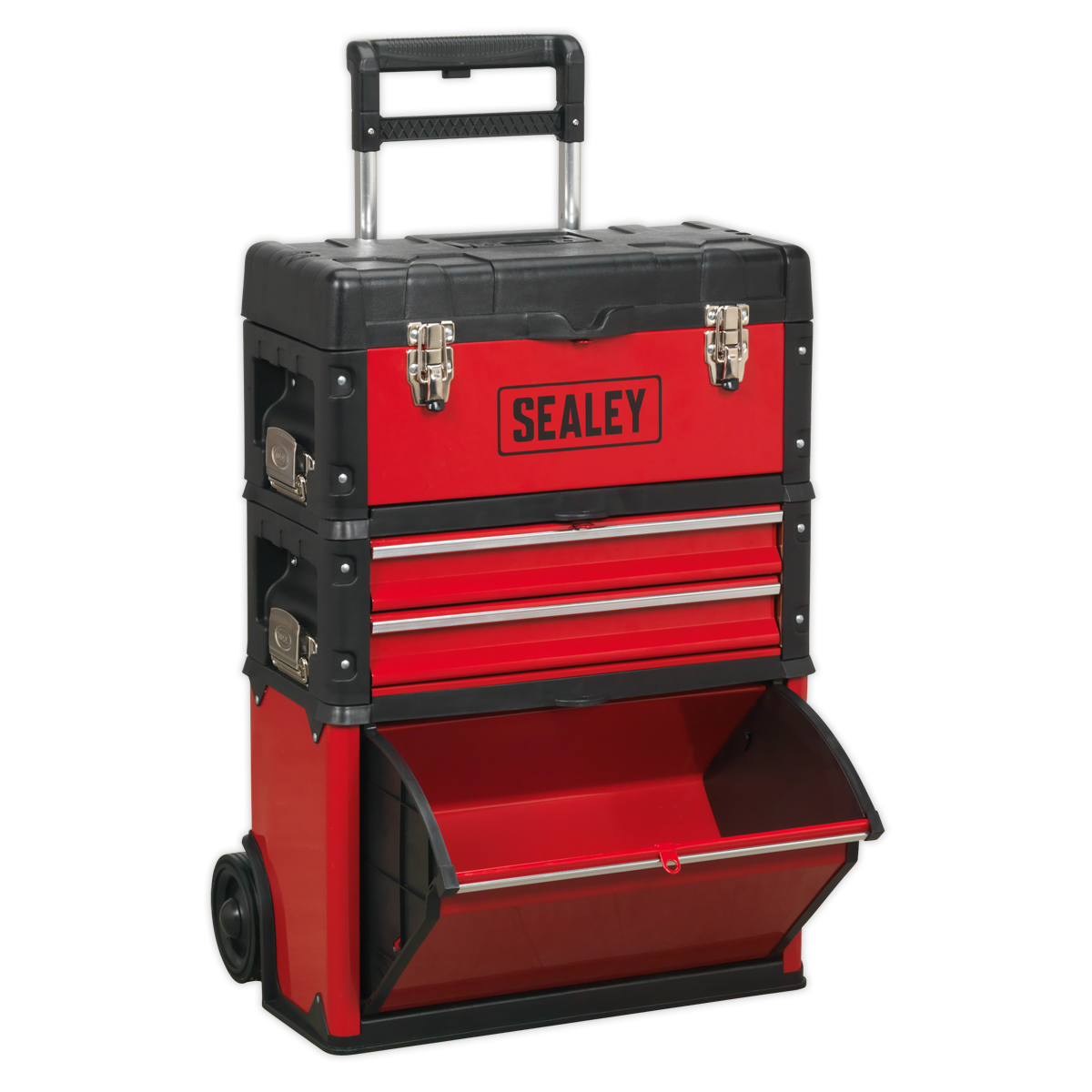 Sealey 3 Compartment Mobile Steel/Composite Toolbox With Extendable Handle AP548