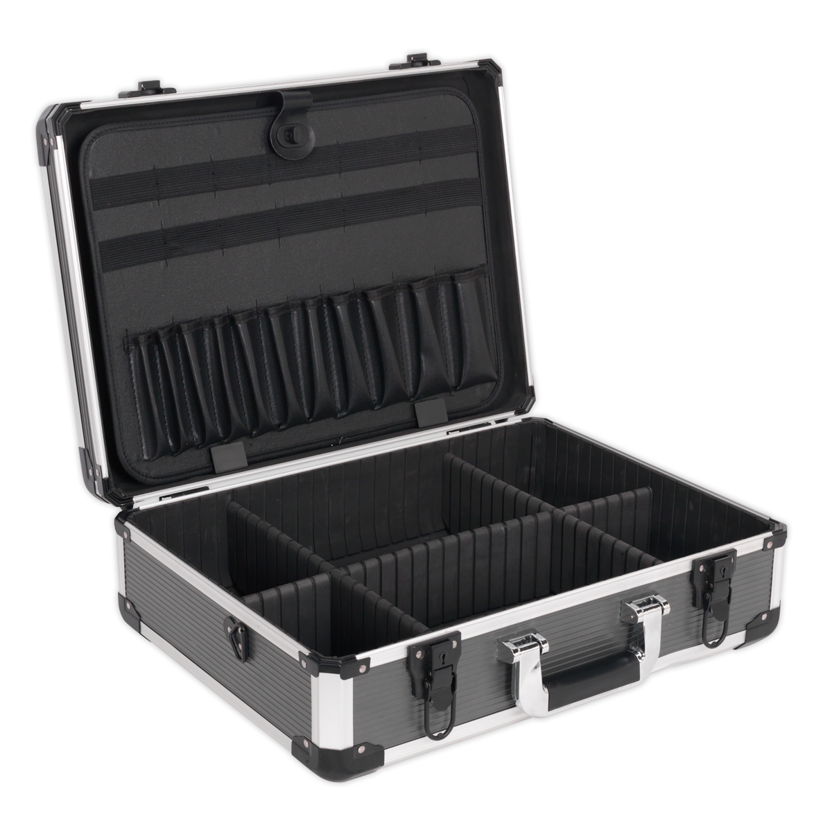 Sealey Aluminium Tool Case Box Heavy Duty Foam Lining Shoulder Strap AP610