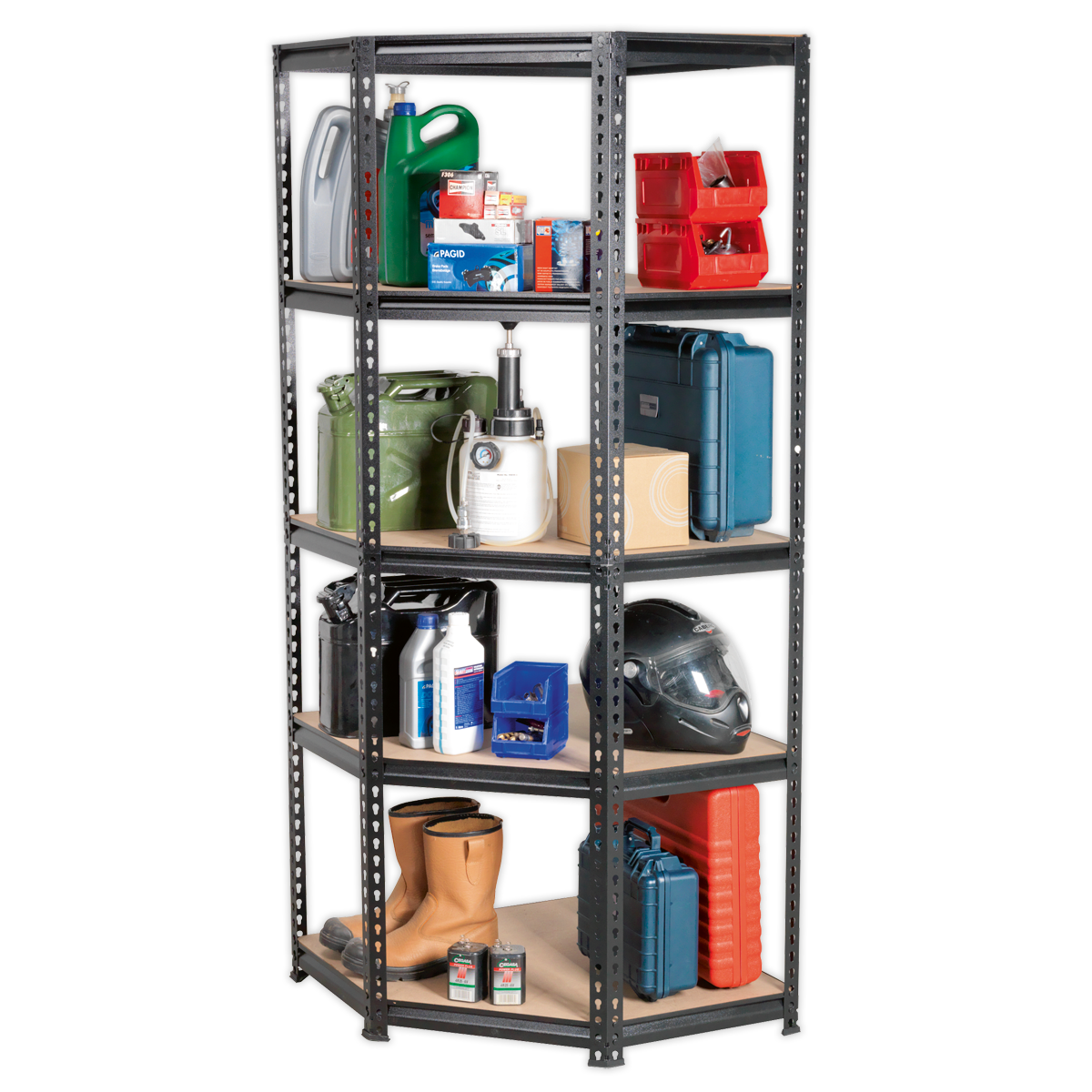 Sealey Corner Racking Unit 5 Level 150kg Capacity Per Level Steel Frame AP7150C