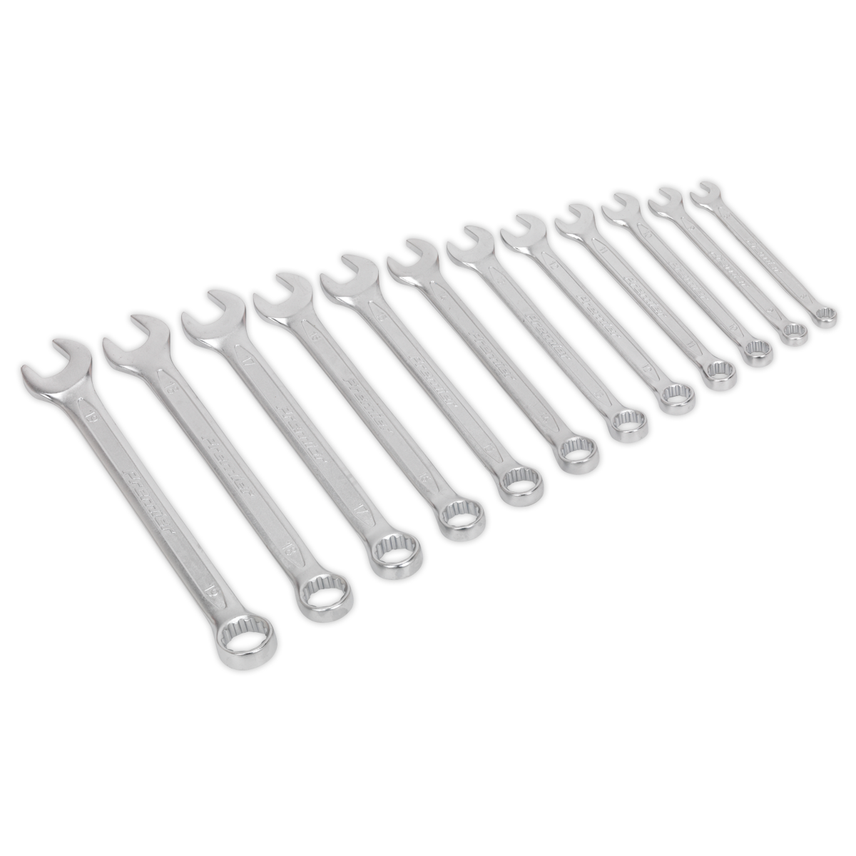 Sealey Combi Spanner Set 12pc Cold Stamped Chrome Vanadium Steel Metric AK6325
