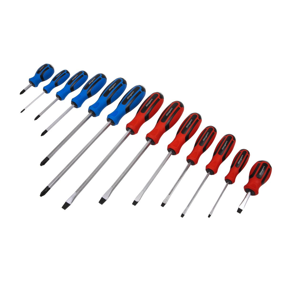 Sealey Screwdriver Set 13 Pieces Hammer-Thru Chrome Vanadium Steel S0754