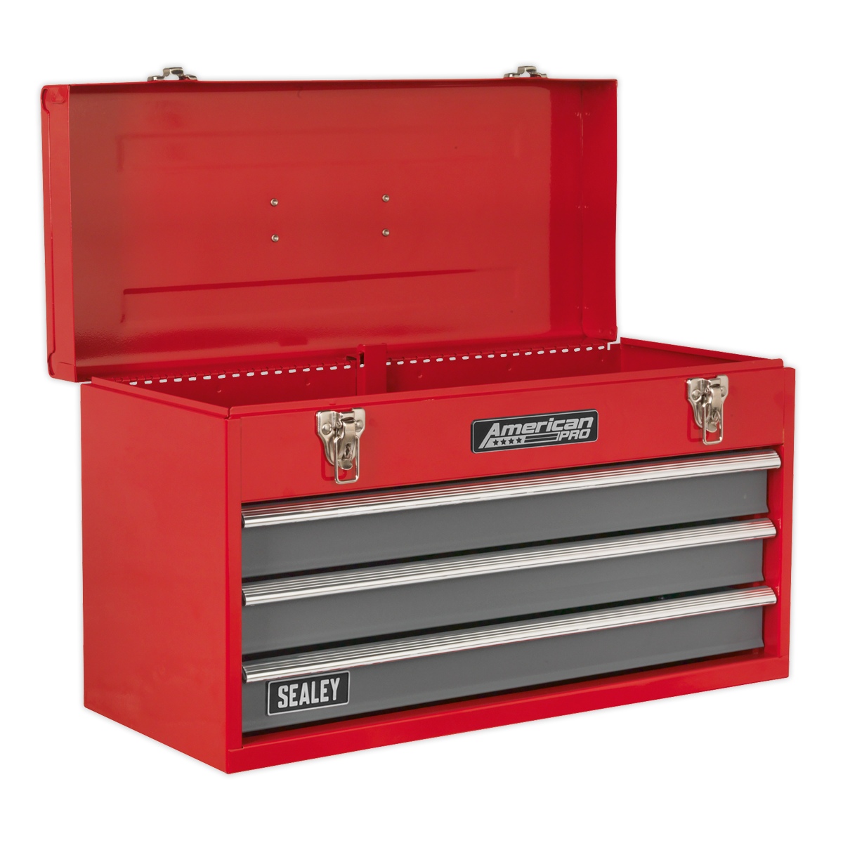 Sealey Portable Tool Chest With 3 Drawers 74 Pieces Tool Kit Red AP9243BBCOMBO