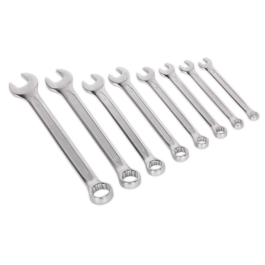 Sealey Combination Spanner Set 8pc Cold Stamped Metric Slim Style AK63252