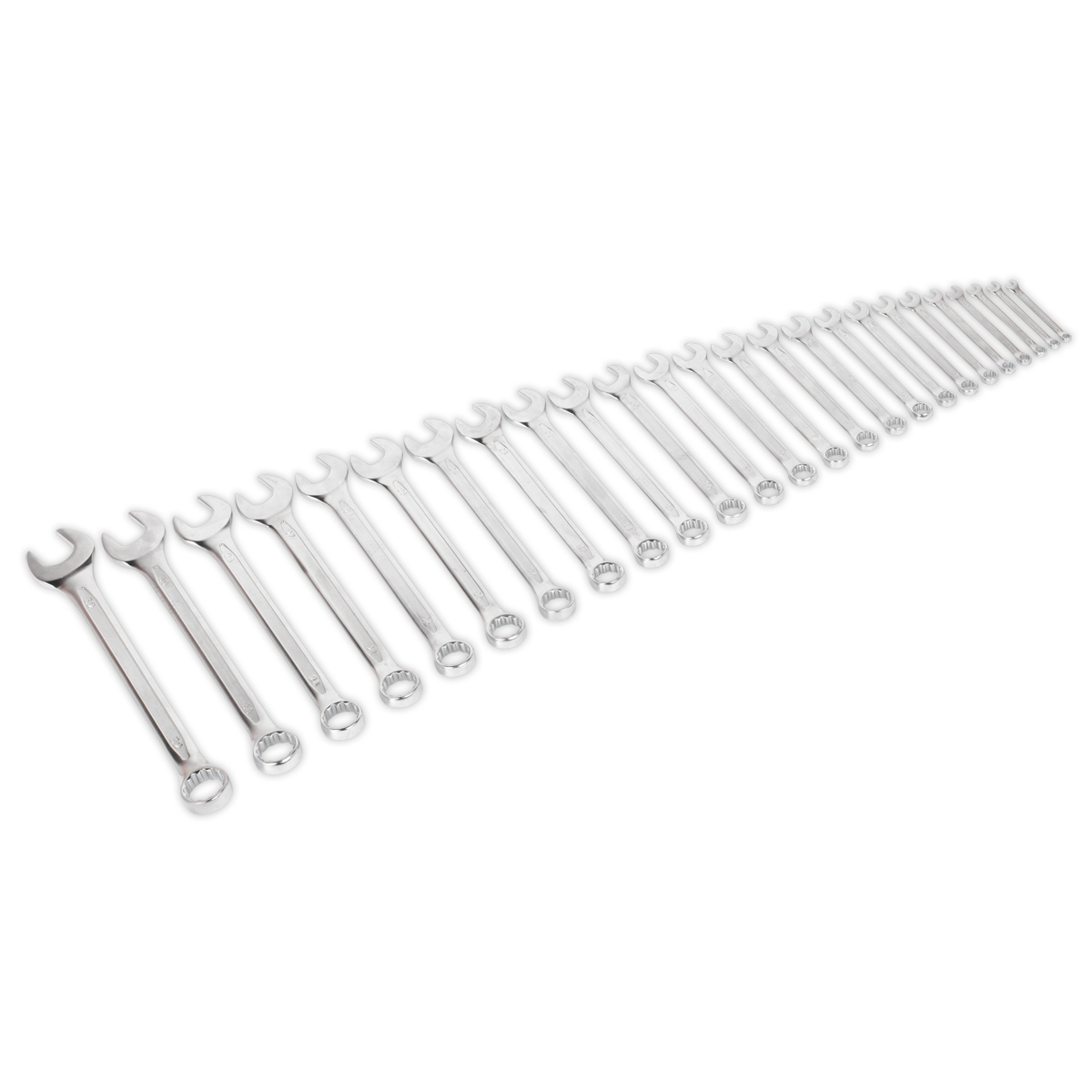 Sealey Combination Spanner Set 25pc Metric Chrome Vanadium Steel AK63253
