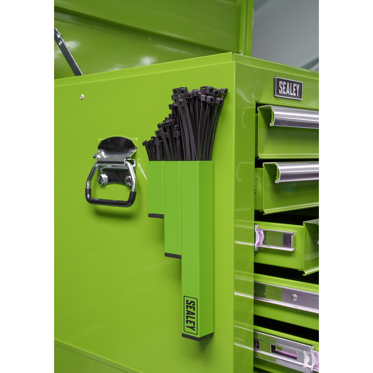 Sealey Magnetic Cable Tie Holder With Rubber Pads - Hi-Vis Green APCTHHV