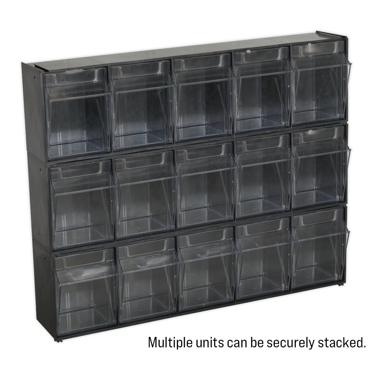 Sealey Stackable Cabinet Box 5 Bins Pre-Drilled Holes For Wall Mounting APDC5