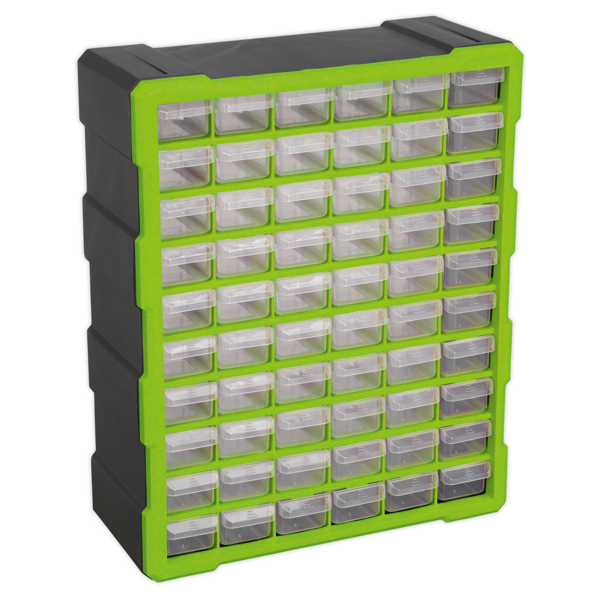 Sealey Cabinet Tool Box 60 Drawer Wall Mountable - Hi-Vis Green/Black APDC60HV