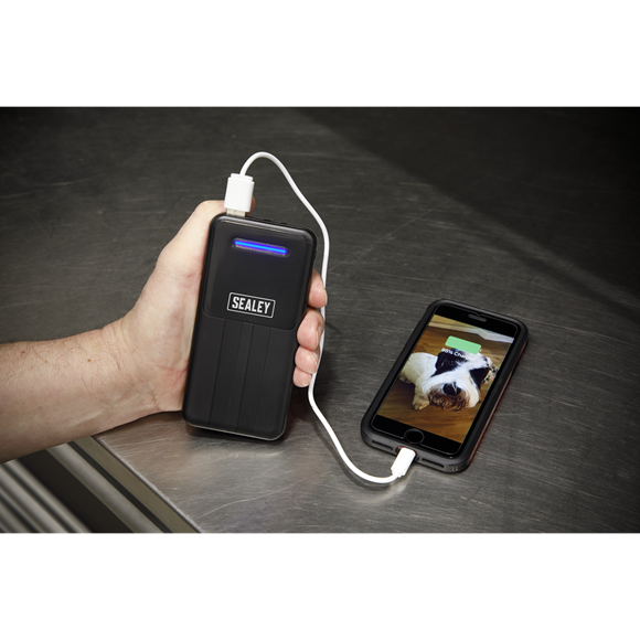 Sealey Portable Battery Power Bank 10W 10000mAh Pocket Micro USB Type C SPB101