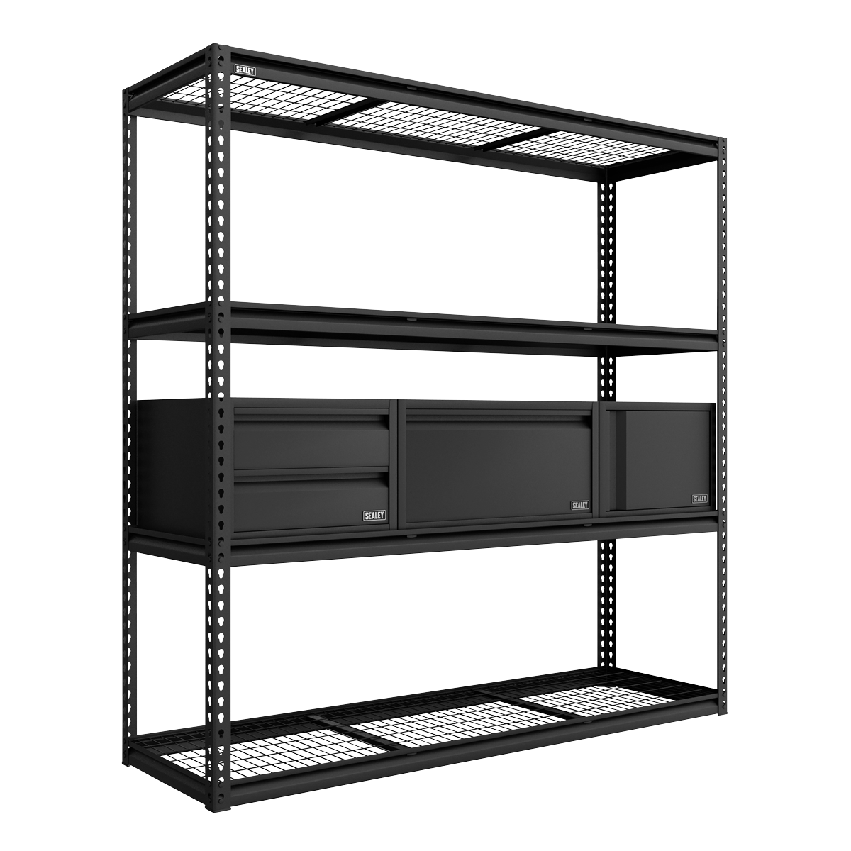 Sealey Heavy-Duty Modular Racking Kit With 3 Storage Units Heavy Duty APMRCOMBO1
