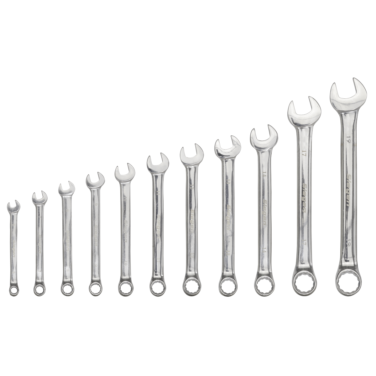 Sealey Combination Spanner Set 11 Pieces Metric 6-14mm 17-19mm Open End S0562