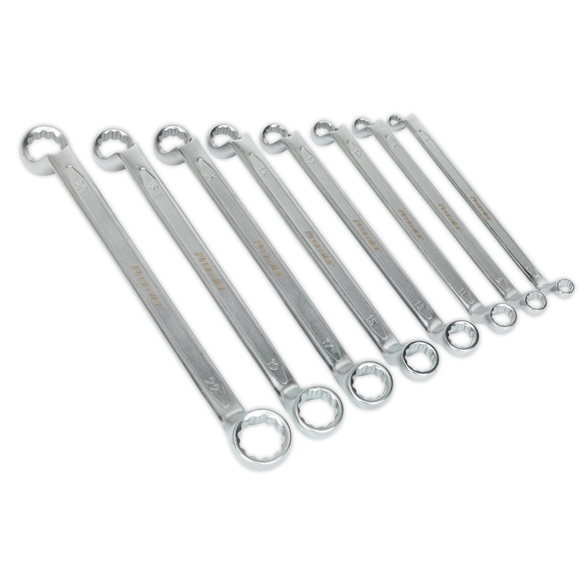 Sealey WallDrive Offset Double End Ring Spanner Set 8 Pieces Metric AK6327