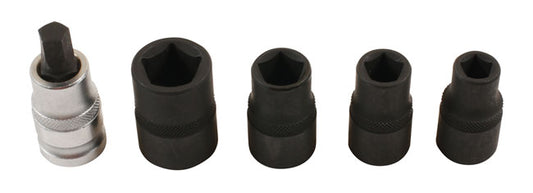 LASER 7811 Pentagon Socket Bit Set 5 Pieces 1/2" Drive 10mm-19mm 38mm Long
