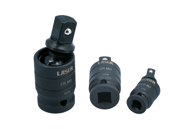 LASER 7815 Impact Universal Joint Set 3pc Chrome Molybdenum 1/2" Inch Drive