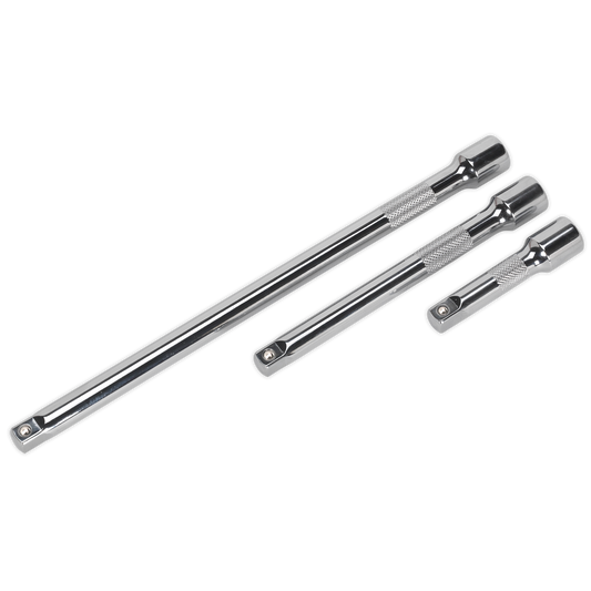 Sealey Extension Bar Set 3pc 3/8" Square Drive For Daily Professional Use AK6340