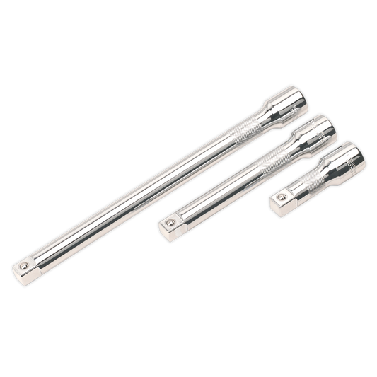 Sealey Extension Bar Set 3pc 1/2" Square Drive For Daily Professional Use AK6350