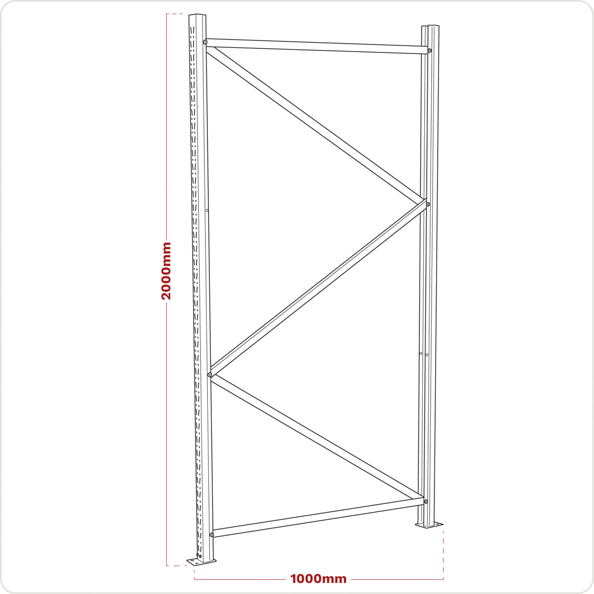 Sealey Frame One End 2000mm x 1000mm Uprights With Heavy Duty Coating APR1002