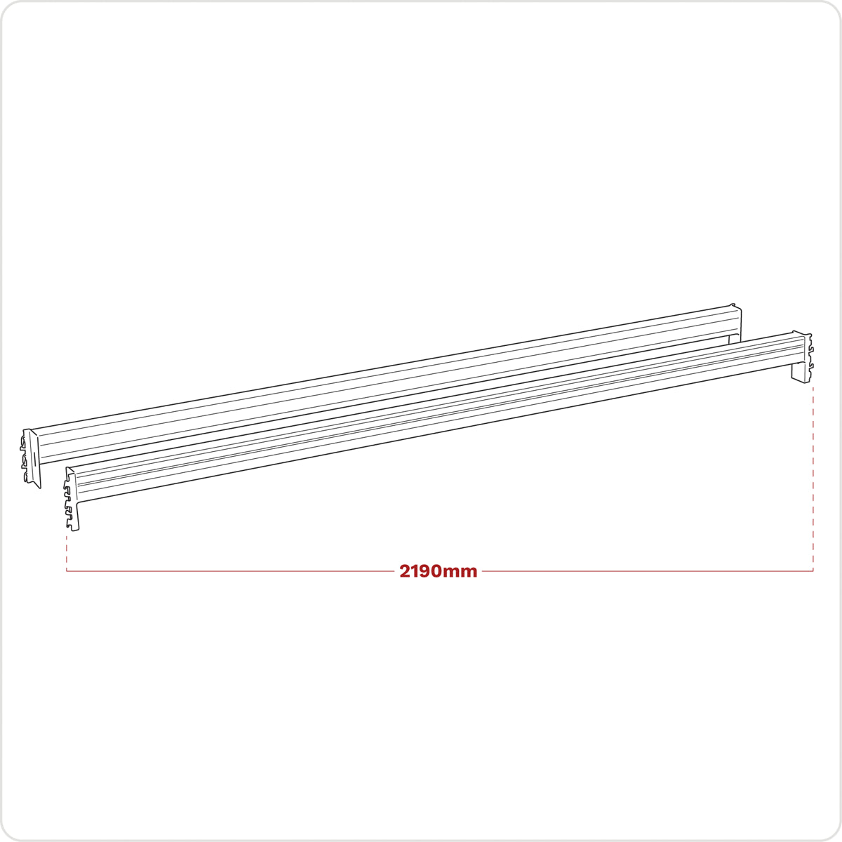 Sealey Cross Beam Tube 2250mm Length Pair 1000kg Capacity Orange APRT2252