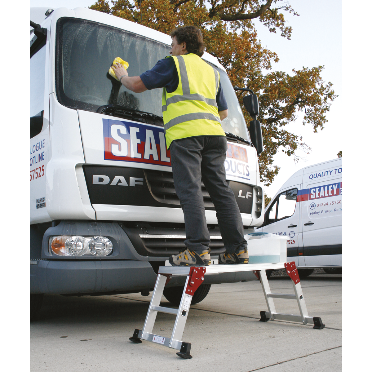 Sealey Folding Platform Aluminium 2 Steps 150kg Capacity 500mm Height APS2