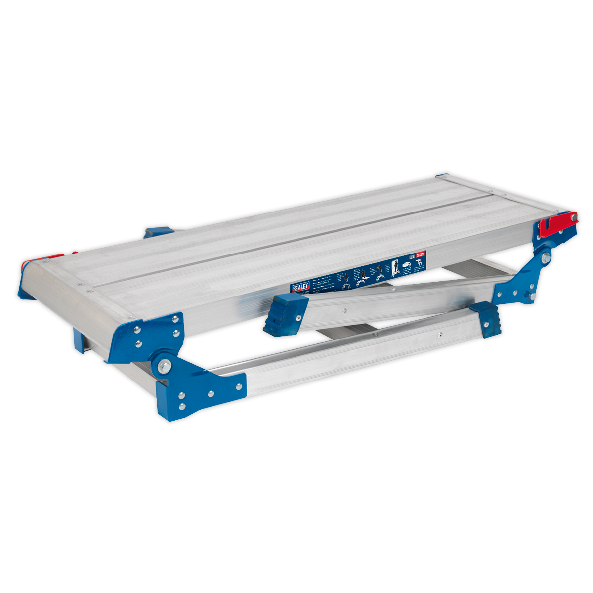 Sealey Folding Platform Aluminium 2 Steps 150kg Capacity 605mm Height APS2E