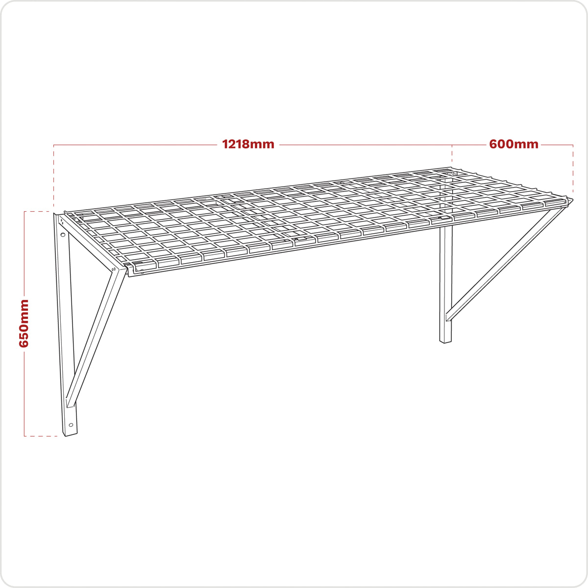 Sealey Heavy Duty Wall Mounted Storage Rack Weight Capacity 100kg APWSR01