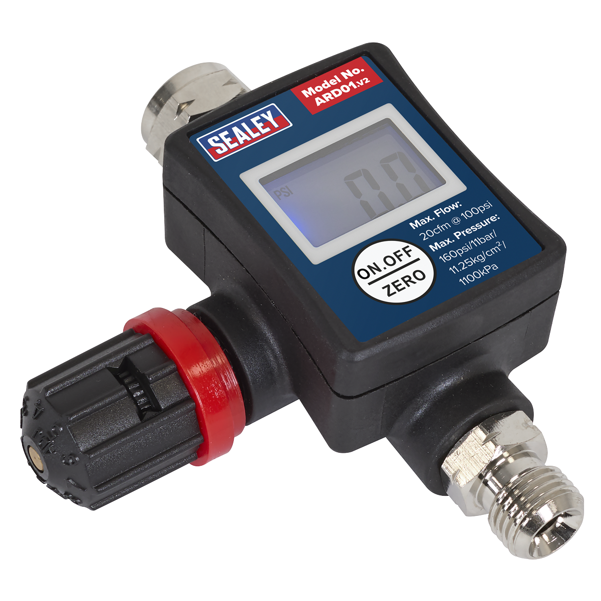 Sealey On-Gun Air Pressure Regulator/Gauge With LCD Digital Display ARD01