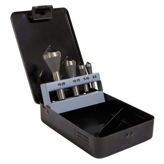 Sealey 90 Degree Slotted Deburring Countersink Drill Bit Set 4 Pieces CSSET4O