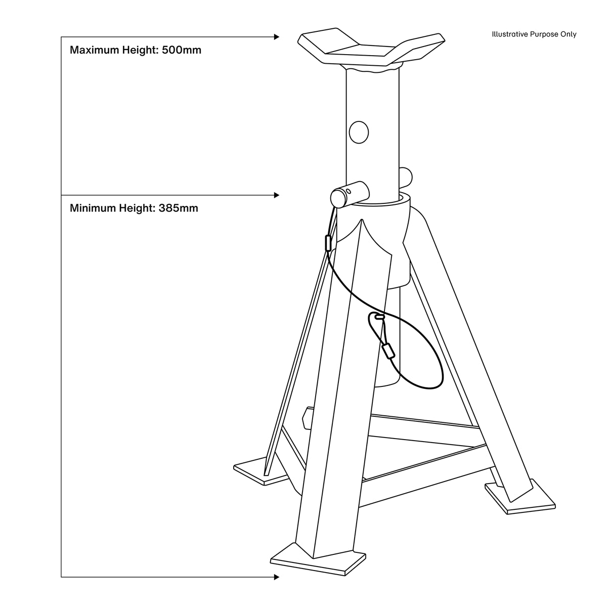 Sealey Load Axle Stands 5 Tonne Capacity per Stand 10 Tonne per Pair Red AS5000