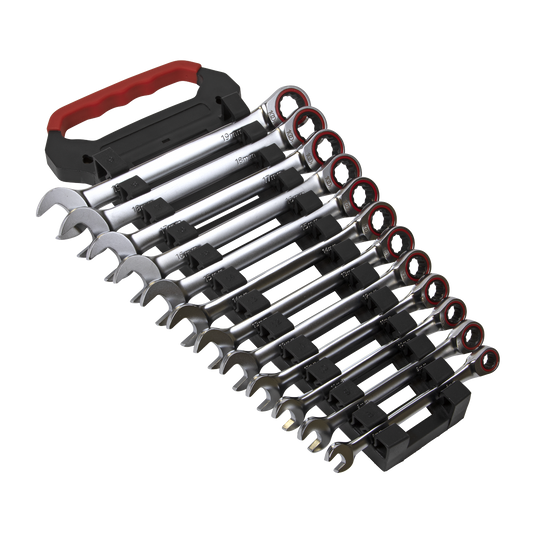 Sealey Ratchet Combination Spanner Set 12 Pieces Platinum Series Metric AK63940