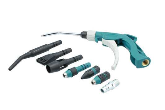 LASER 7835 9 Pieces Air Blow Gun Kit Turbo Nozzle Fan Tip Rubber Conical