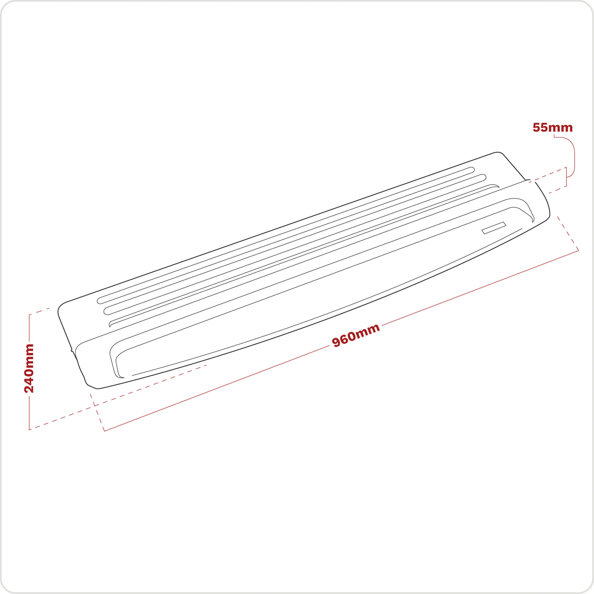 Sealey Anti-Slip Ladder Mat Hard-Wearing Rubber Compound 960mm - Black ASLM1