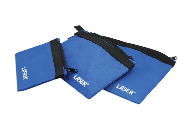 LASER 7837 3 Pieces Nylon Tool Pouch Set Water Resistant Heavy Duty Storage