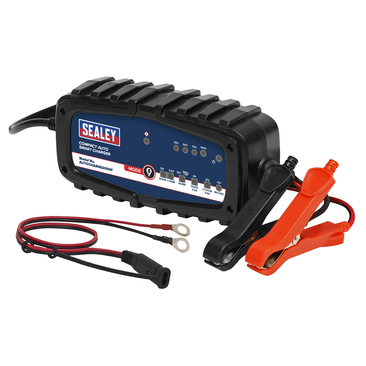 Sealey Compact Auto Smart Charger 2A 9-Cycle 6V 12V Lithium AUTOCHARGE200HF