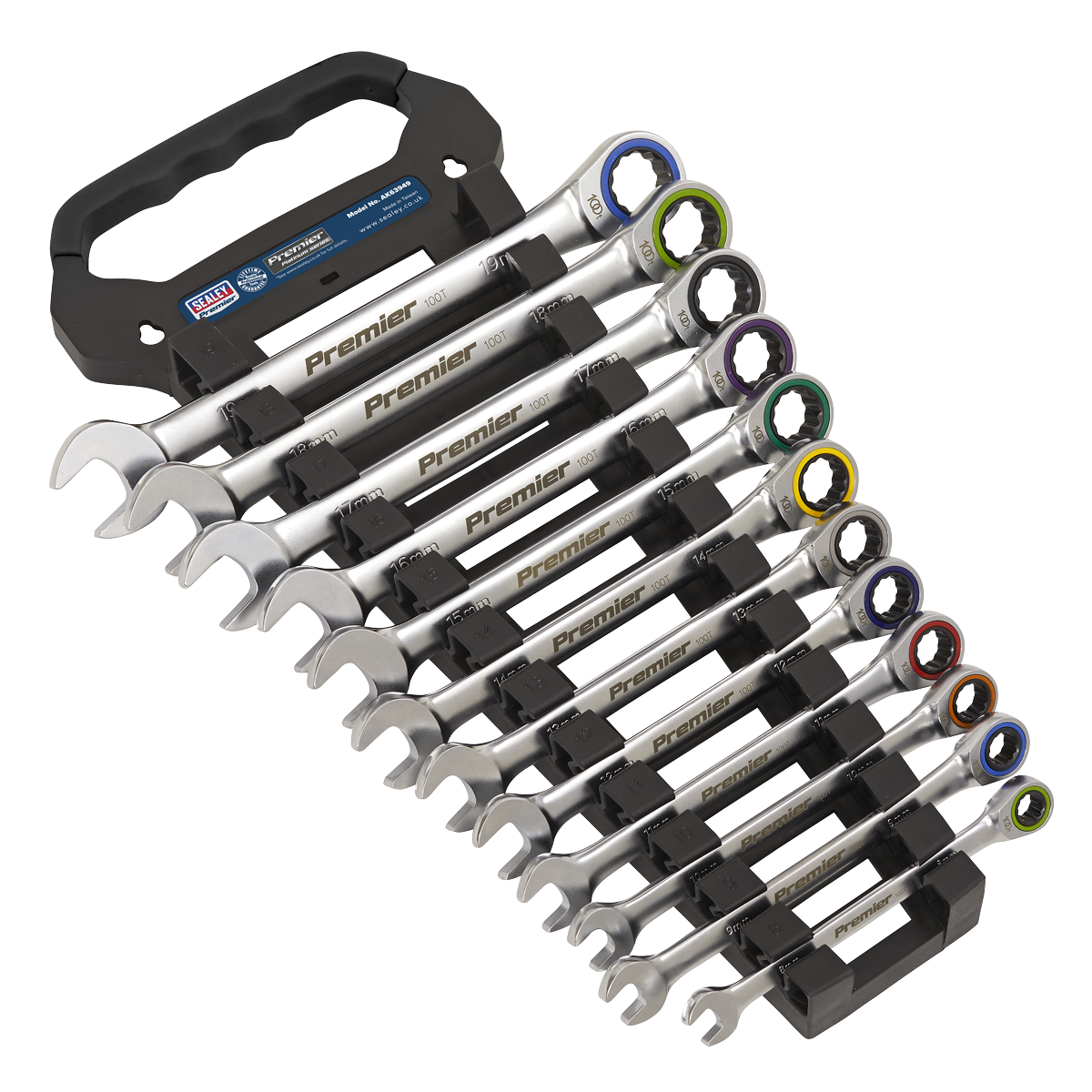 Sealey Combination Ratchet Spanner Set 12 Pieces Metric Platinum Series AK63949