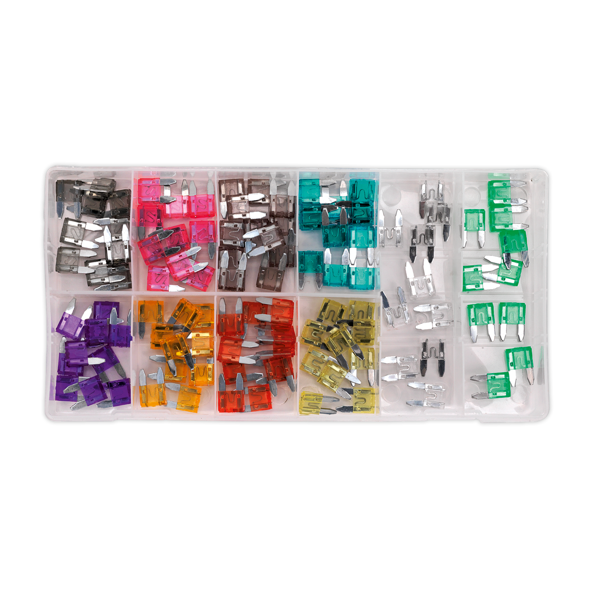 Sealey Automotive MINI Fuse Blade Assortment 100 Pcs 2A 3A 4A 5A 7.5A BCF100