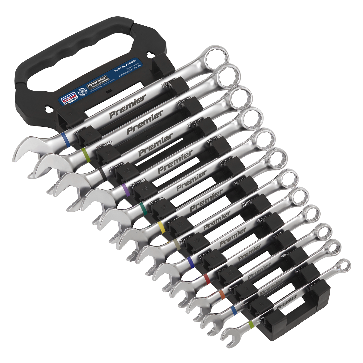 Sealey Combination Spanner Set Anti-Slip 12 Pcs Metric Platinum Series AK63950