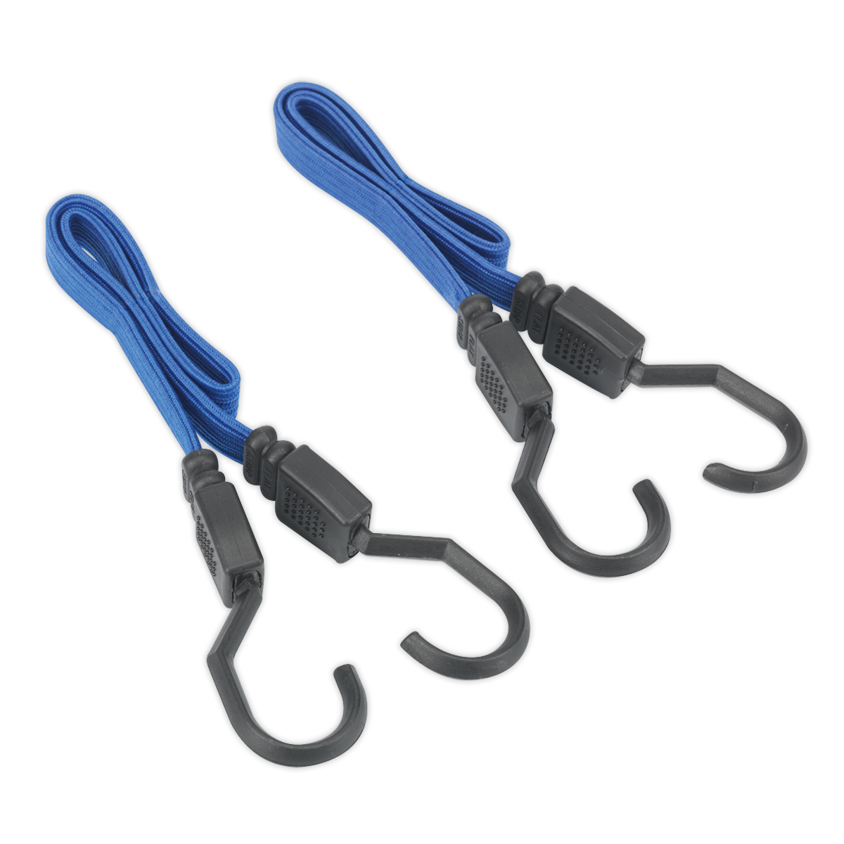 Sealey 460mm Flat Bungee Cord Set With Heavy Duty Steel Hooks 2pc BCS15