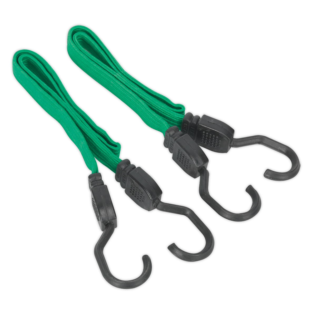 Sealey 610mm Flat Bungee Cord Set With Heavy Duty Steel Hooks 2 Pieces BCS16