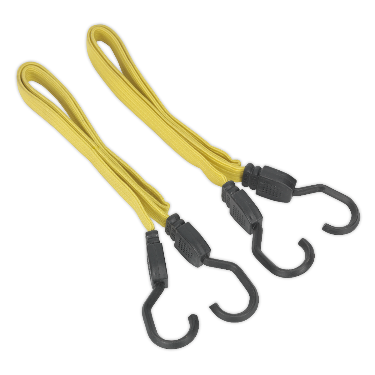 Sealey 910mm Flat Bungee Cord Set With Heavy Duty Steel Hooks 2 Pieces BCS18