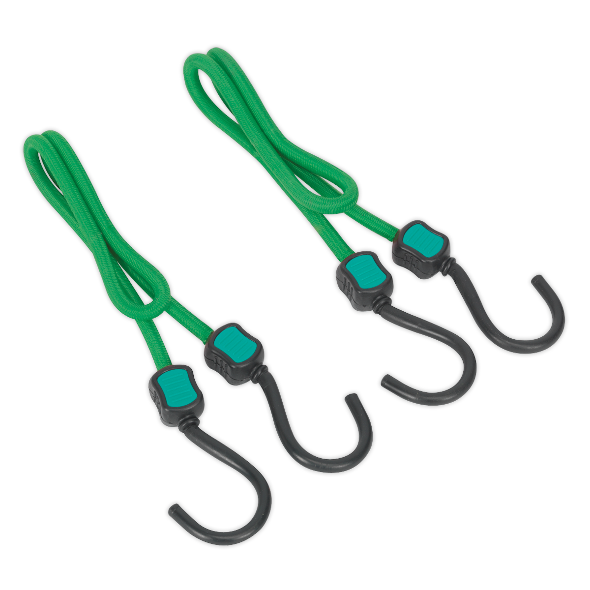 Sealey 610mm Bungee Cord Set Steel Hooks With Smooth Nylon Coating 2pc BCS21