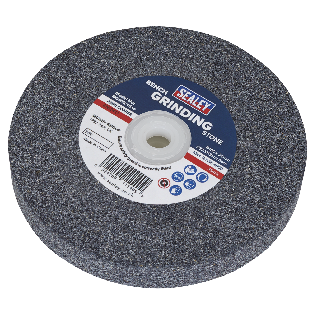 Sealey 150mm x 20mm A36Q Aluminium Oxide Coarse Grinding Stone BG150/16
