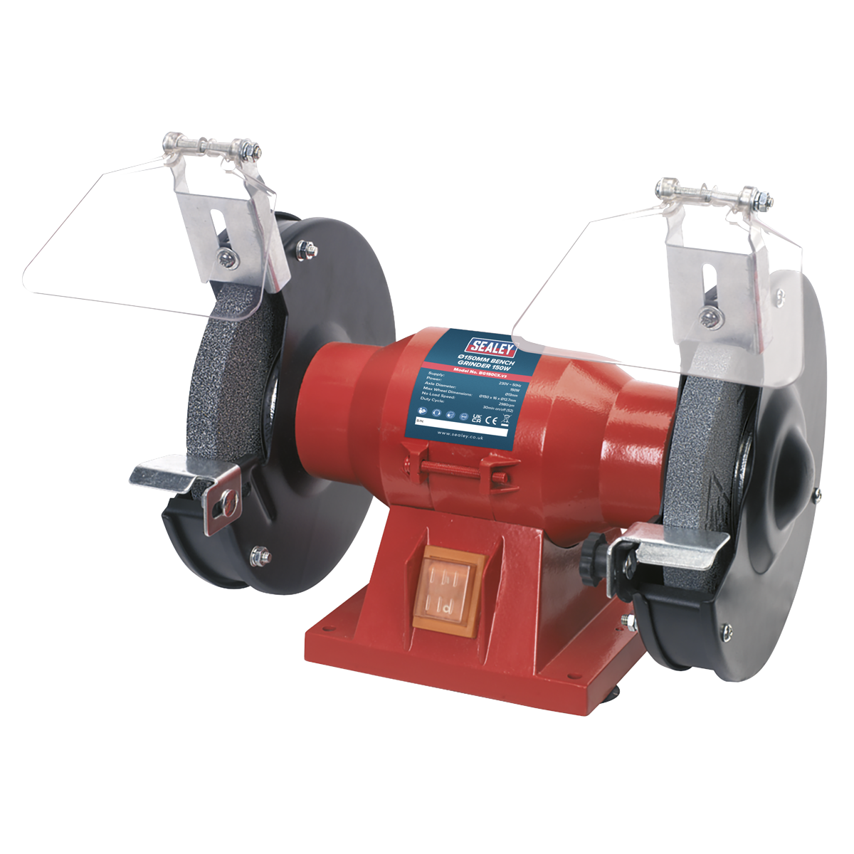 Sealey Bench Grinder With Powerful Induction Motor 150mm 150W/230V BG150CX