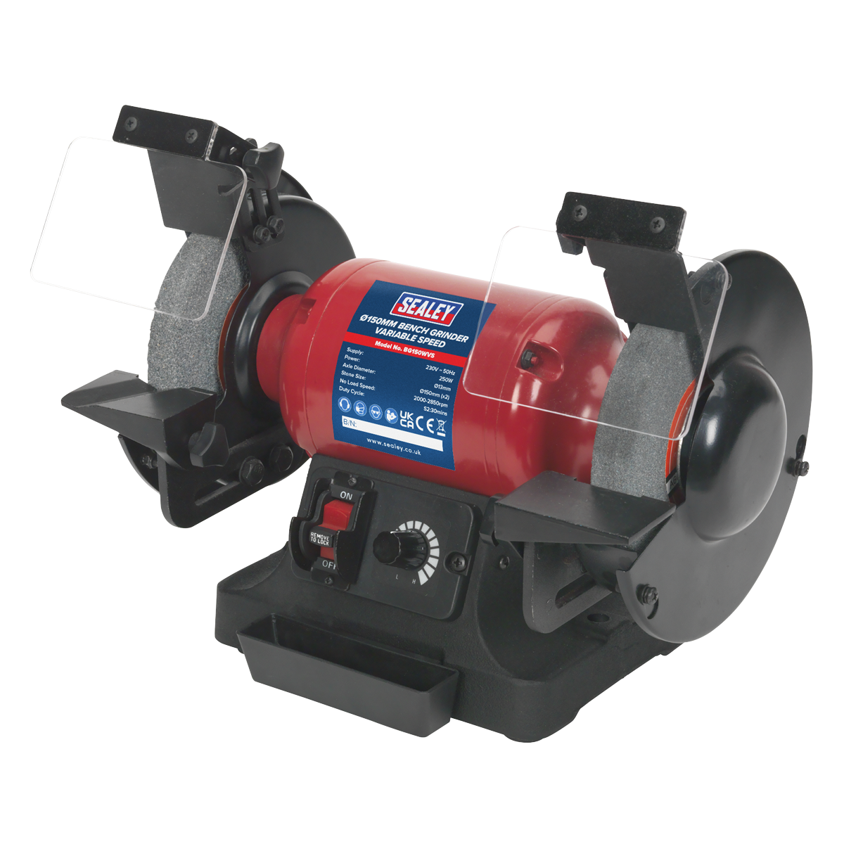 Sealey Bench Grinder With Induction Motor 150mm Variable Speed BG150WVS
