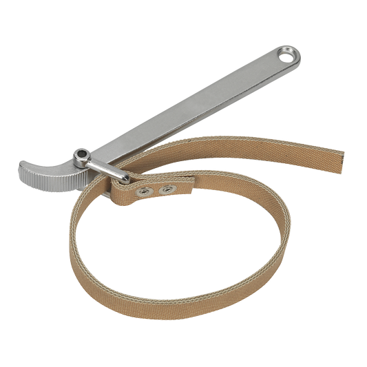 Sealey Oil Filter Strap Wrench With Hanging Hole 60-140mm Capacity AK6404