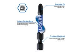 LASER 7851 17Pcs Screwdriver Torsion Bit Set 1/4" Hex Shank Black Phosphate