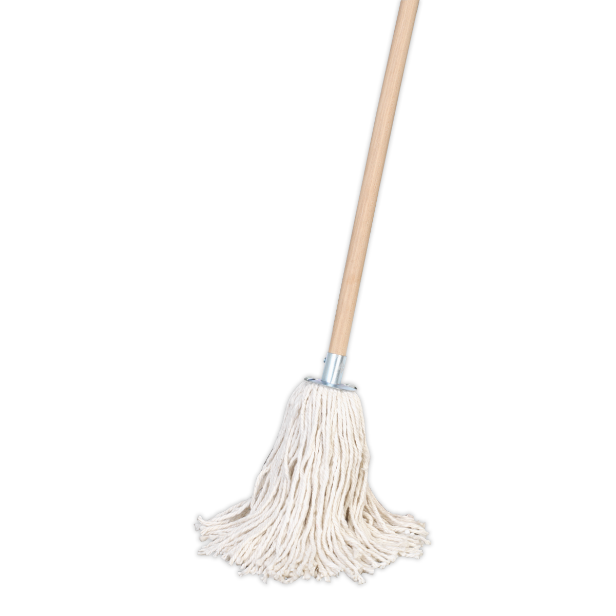 Sealey 100% Pure Yarn Cotton Mop 225g With Handle Highly Absorbent Cleaning BM02