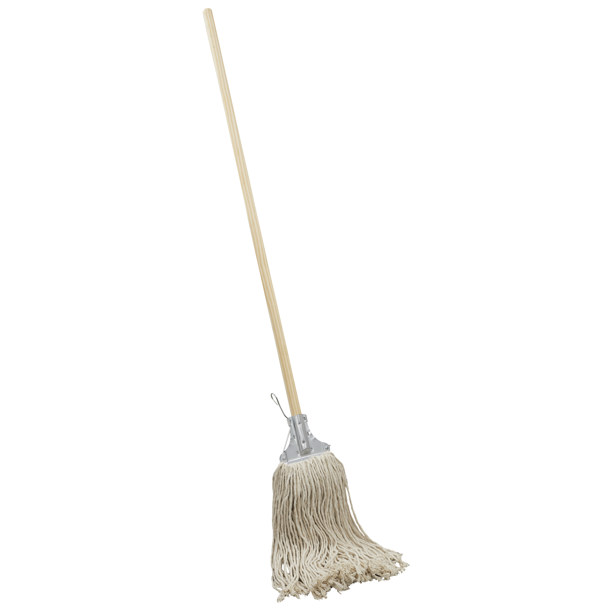 Sealey Kentucky Mop With Wooden Handle 450g Extra Thick 100% Cotton Head BM03