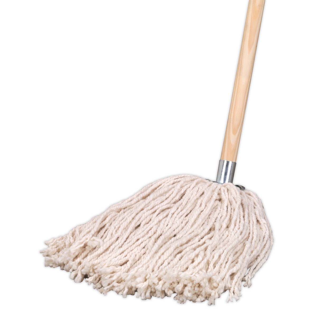 Sealey Pure Yarn Cotton Mop 340g With Wooden Handle Highly Absorbent BM05
