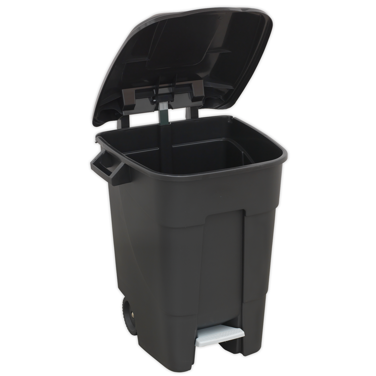 Sealey Refuse Wheelie Bin With Quick Release Foot Pedal 100 Litres Black BM100P